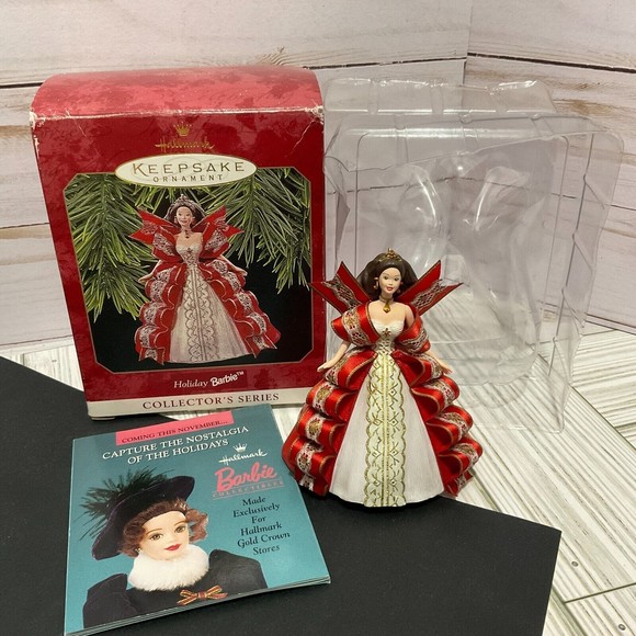 Hallmark 1997 Collectors Series Holiday Barbie Christmas Ornament Red Dress - Picture 3 of 3